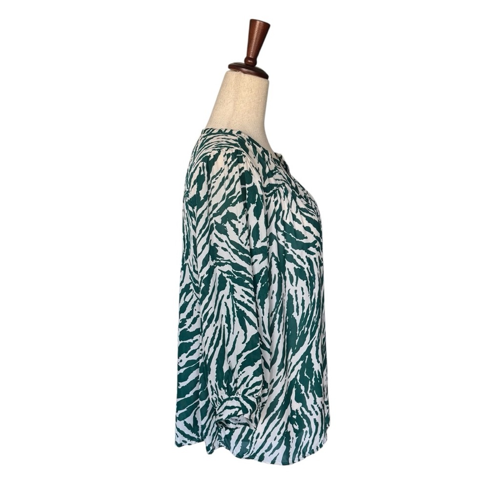 BA&SH Vidris Green White Lady Top Blouse Zebra Print Small - Picture 6 of 11